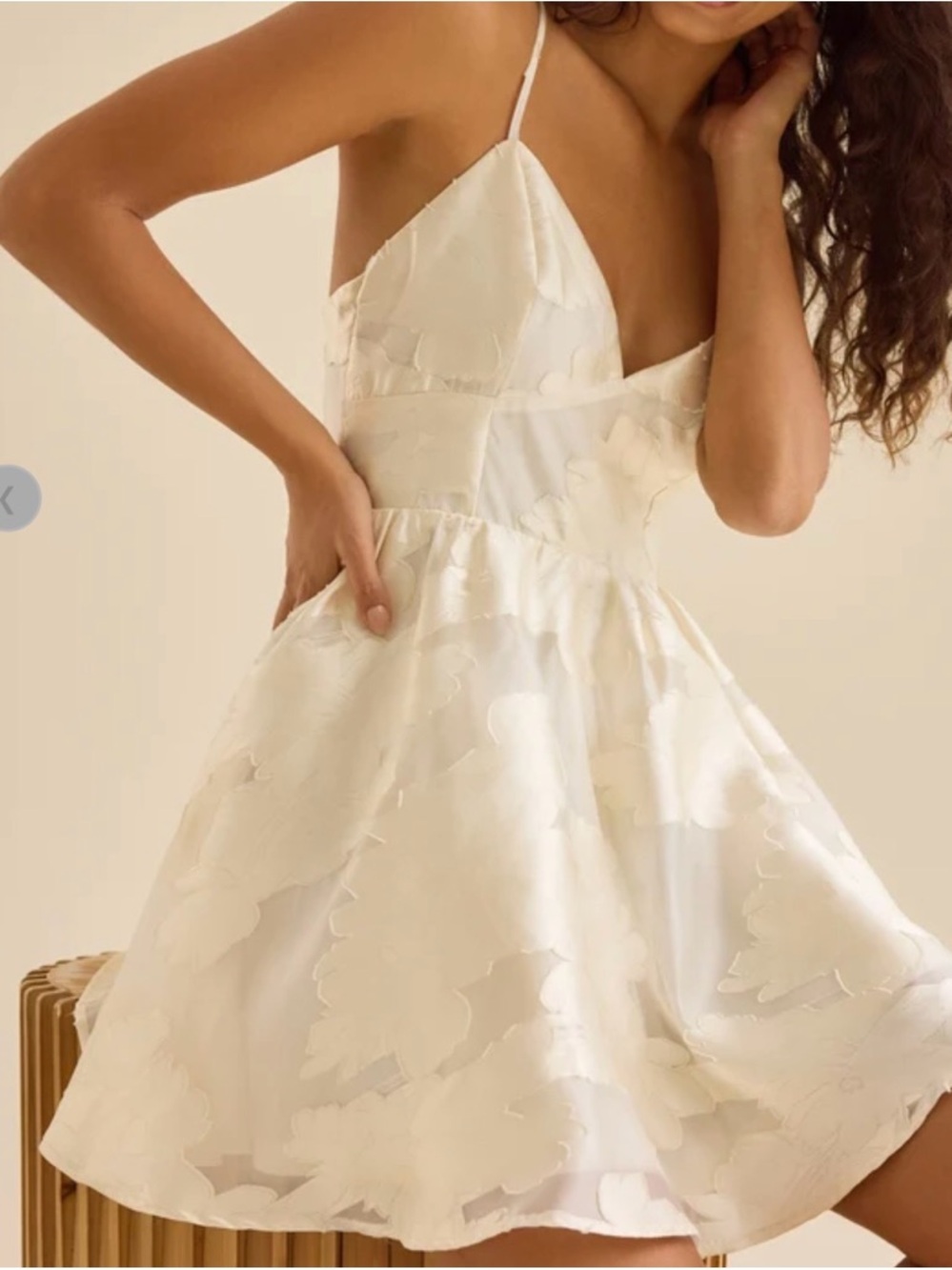 Altar'd State Ivory Floral A-Line Mini Dress